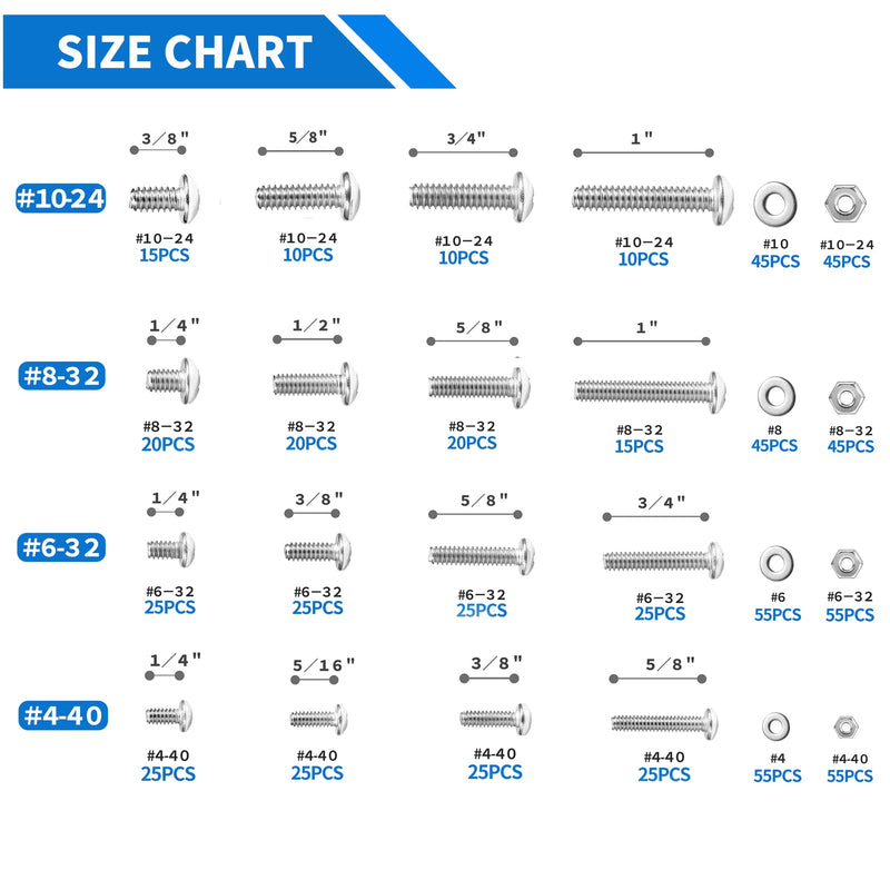 [Australia - AusPower] - 720Pcs Machine Screw Assortment Kit and 280Pcs Metric Flange Bolt Assortment 