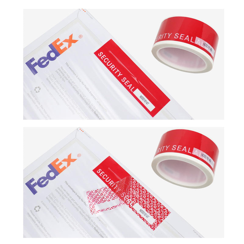 BOMEI PACK Transfer Tamper Evident Security Tape,Tamper Proof Packing Tape,Transfer Tamper Resistant Void Tapes Red for Evidence Box, Envelope, Shipment (Pre-Cut) Pre-cut