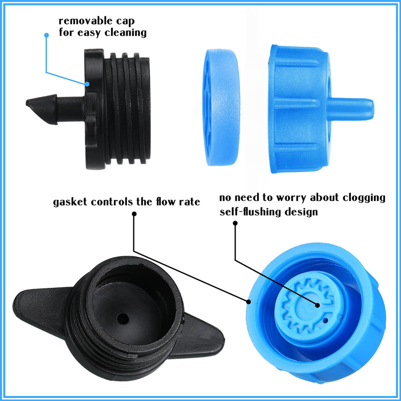 [Australia - AusPower] - 50 Pcs Drip Irrigation Emitters 1/4 Inch 4 GPH Water Tubing Irrigation Tubing Pressure Compensating Dripper Emitters System Drip Tip Constant Flow Heads Parts for Garden Watering Dripper 1/2 GPH 