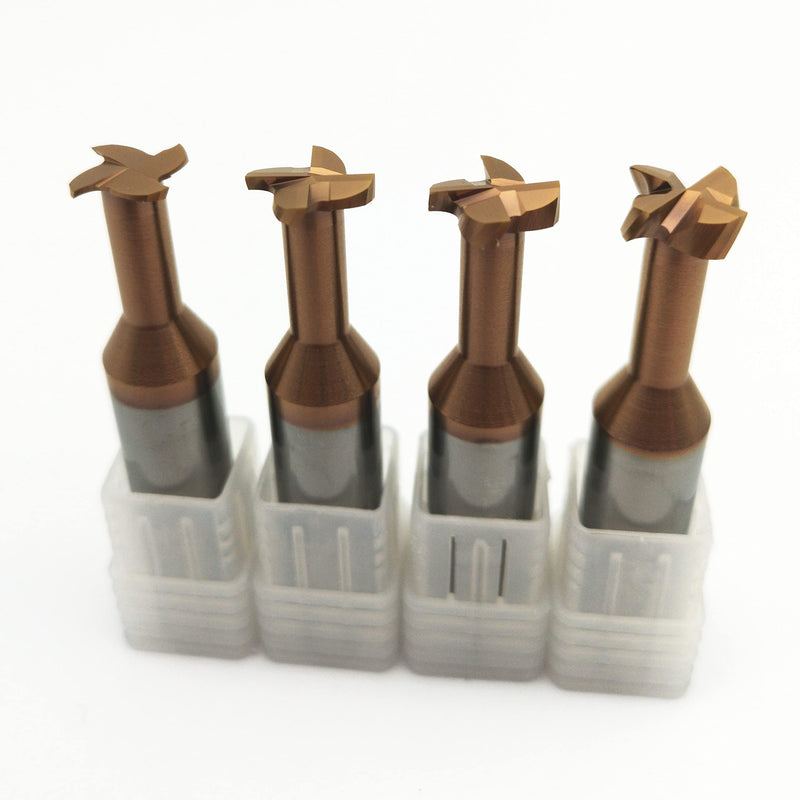 [Australia - AusPower] - KLOT AlTiN Coated T Slot Keyseat Milling Cutter Solid Carbide 3mm-20mm T Slotting End Mill (4 * 0.5 L50mm) 4*0.5 L50mm 