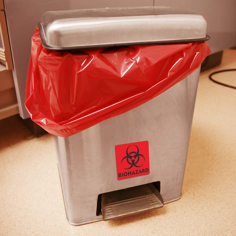 [Australia - AusPower] - (12 Pack) Biohazard Stickers Sign, 6x6 Inches Waterproof Biohazard Warning Label?6 Mil Vinyl Self Adhesive Durable Decal Stickers Use for Labs, Hospitals and Industrial Red - 12 Pack 