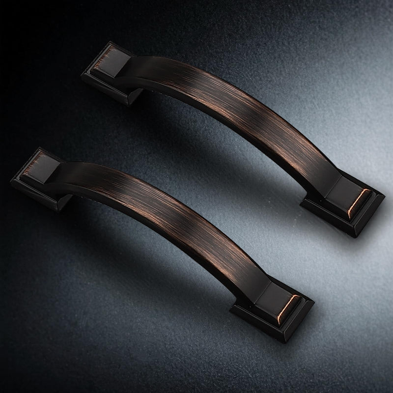 Probrico 10 Pack Oil Rubbed Bronze Cabinet Pulls 4 Inch Hole Center(102mm),Arch Kitchen Cabinet Handles Hardware for Dresser Drawer 4" Hole Center(102mm)