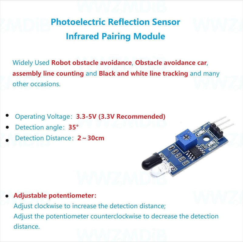 [Australia - AusPower] - WWZMDiB 15Pcs IR Infrared Sensor 3-Wire Reflective Photoelectric Module for Arduino 