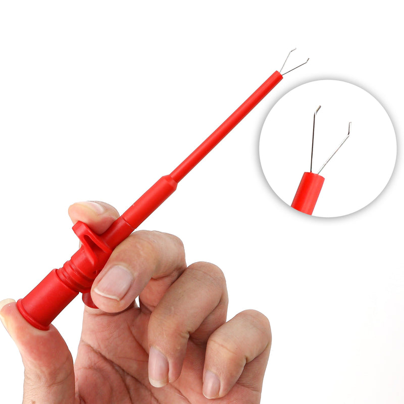 [Australia - AusPower] - 2Pcs P5004 Test Hook Clip, Professional High Voltage Flexible IC Test Grabbers Probe Jumper Insulated Quick for Electronic Testing Electronic Experiment Used in Instrument and Meter 