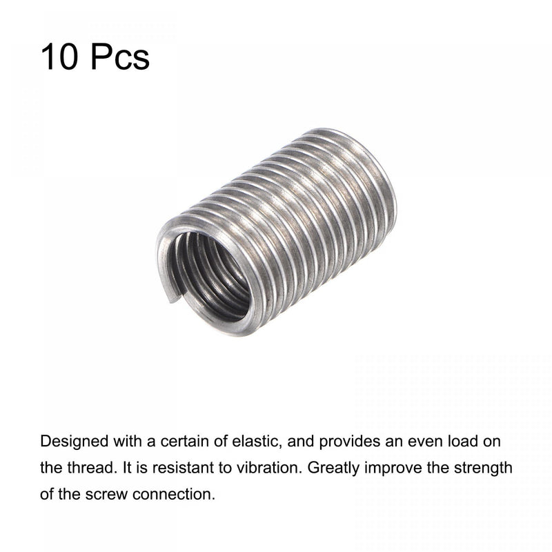 [Australia - AusPower] - uxcell Wire Thread Inserts 3/8-16 UNC 2.5D 304 Stainless Steel Helical Type Coiled Wire Screw Repair Threaded Sleeve Steel Sheath 10pcs 