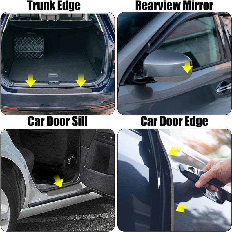 Unifizz Car Door Edge Guards Door Sill Protector PEVA Car Wrap Film Vinyl Automotive Wrap Film Car Door Sill Protection Film Anti-Collision Fits for Most Car Truck SUV (2.76In x 16.4Ft, Gray)