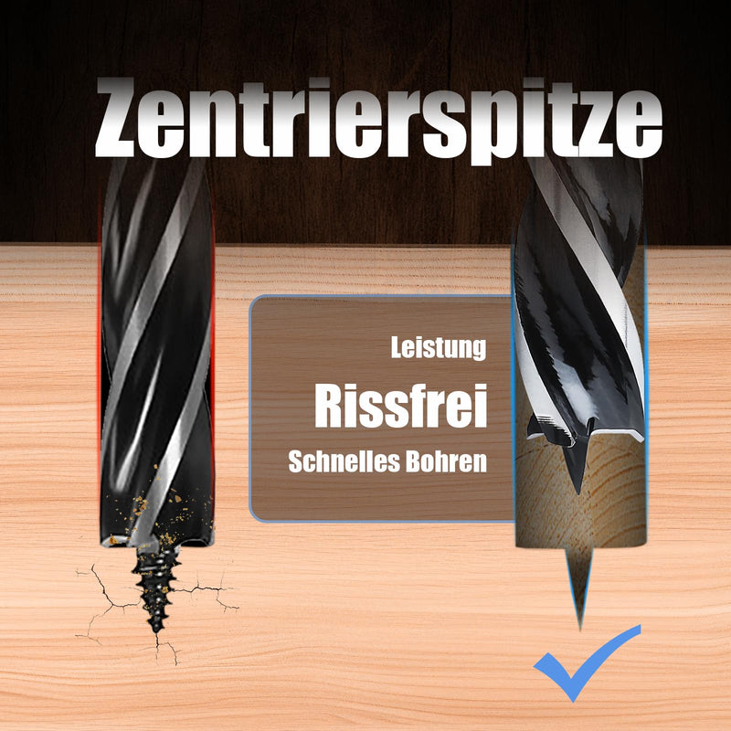 [Australia - AusPower] - 12 x 600 mm Wood Auger Drill Bit for Softwood, Hardwood with Centre Point and E 9.5 Shank 12x600mm 