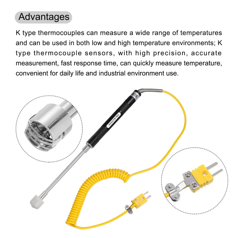 [Australia - AusPower] - MECCANIXITY Digital Thermocouple Thermometer K Type Temperature Meter High Accuracy (-50 to 1300 °C), with Surface Thermocouple Probe 81532B 