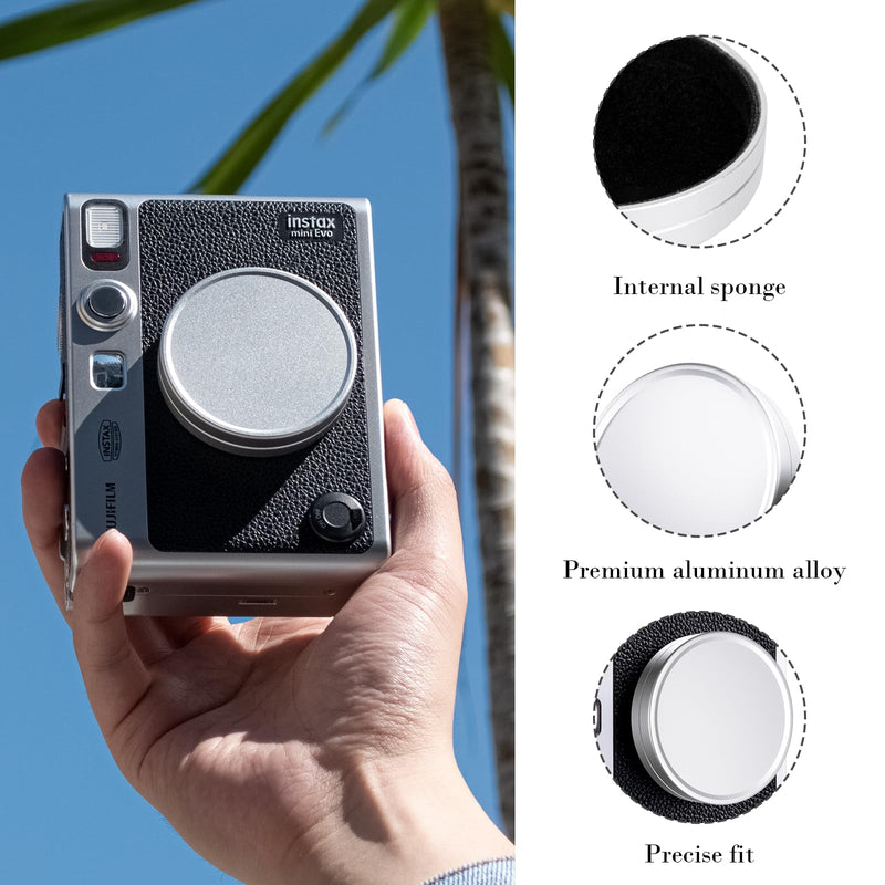 [Australia - AusPower] - Rieibi Lens Cap for Fujifilm Instax Mini Evo, Fuji Mini Accessories for Fuji Instax Mini Evo Lens Cover, Anti-Scratches Aluminum Mini Evo Lens Cap with Flocking Internal 