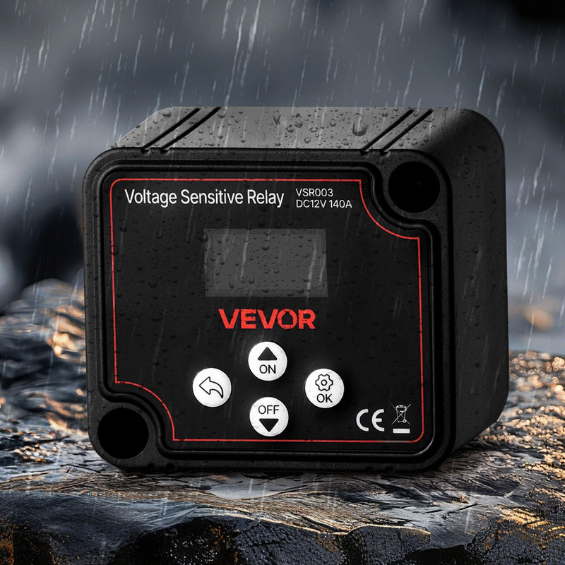 VEVOR Isolator Relay 12V 140A Dual Battery Isolator with LCD Screen Intelligent Battery Isolator for Lithium and Lead Acid Batteries for Car Truck RV UTV ATV Boat
