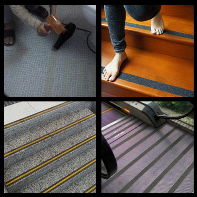 2" 16.4Ft Yellow & Black Floor Safety Non Skid Safety Tape Anti Slip Adhesive, Indoor or Outdoor Applicable, High Traction High Grip