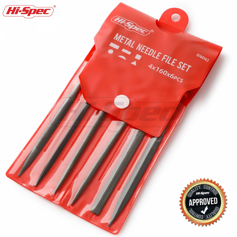[Australia - AusPower] - Hi-Spec 6pc Metal Small Needle Hand File Tool Set Kit. Fine Micro Steel Files. Flat, Half, Round & Triangle for Crafts, Metal & Wood Work. 6 Pieces 