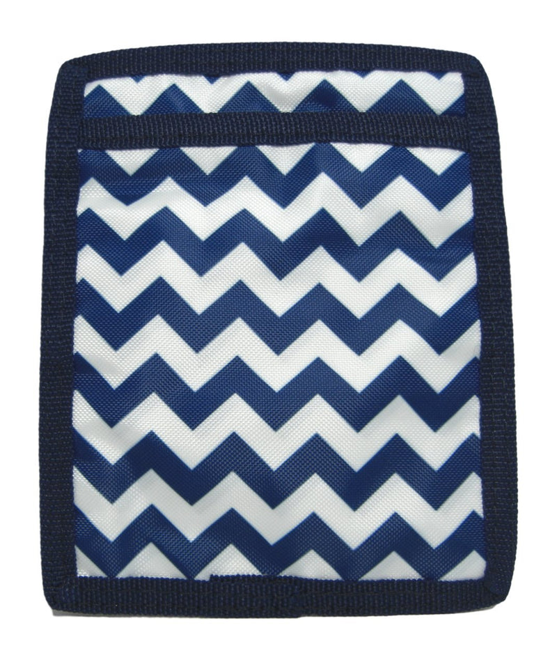 6 Piece Protective Lab Coat Pocket Organizer Kit has Fashionable Blue Chevron Pattern. 6 Pockets Packed With Needed Accessories Blue White