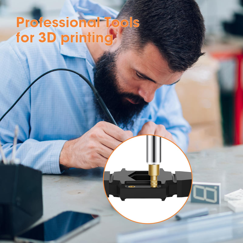 [Australia - AusPower] - M4 Heat-Set Threaded Inserts with Insert Tip, Heat Set Insert for 3D Printing Components and Plastic Parts with Soldering Iron Press Tool - Brass Metric Knurled Nuts (100 Pieces) M4 x D6 x L6(100pcs) 