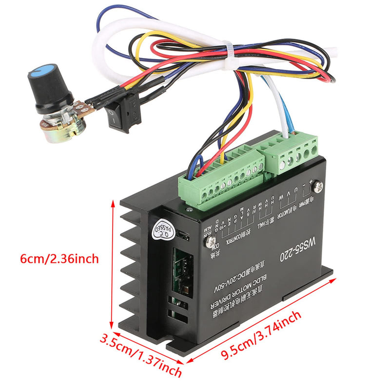 [Australia - AusPower] - Brushless Motor Controller, WS55-220 BLDC Motor, DC 48V 500W CNC Controller, for CNC Machine, Jade Grinding, Vibrating Motor 
