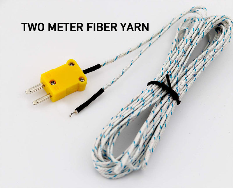 [Australia - AusPower] - 4PCS K Type 0-400C Temperature Sensor Thermocouple Probe Copper Wire 2 Meter 6.5Ft 