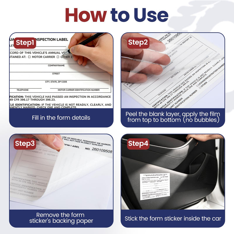 Annual Vehicle Inspection Record Kit – 3-Part NCR Report Book (30 Sets) + White Adhesive Record Labels (30) – for Trucks & Fleet Recordkeeping | Supports 49 CFR §396.17 30