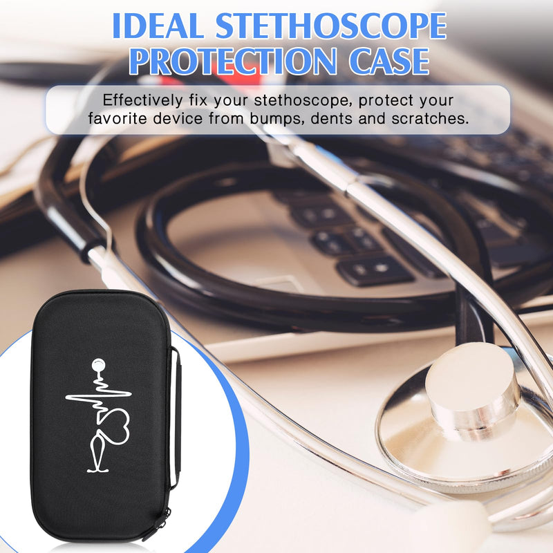 [Australia - AusPower] - 1 Pack Digital Stethoscope Case with Printed Pattern 13.19 x 7.48 x 1.77 Inches Large Travel Carrying Case Storage Bag Compatible with Digital or Cardiology Stethoscope 