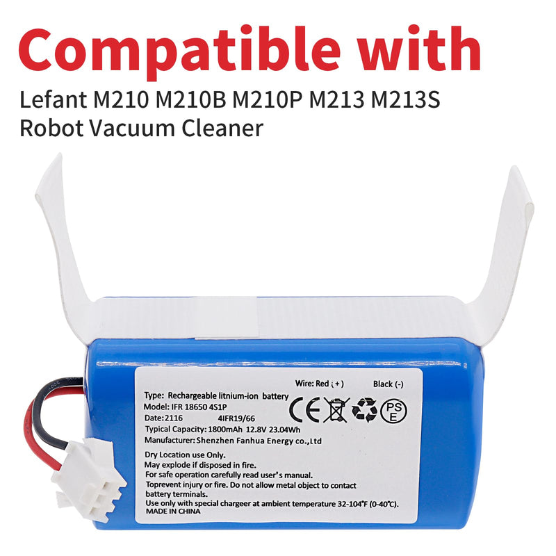 [Australia - AusPower] - Replacement Battery for Lefant M210 M210B M210P M213 M213S Robot Vacuum Cleaner 1800mAh 12.8V 