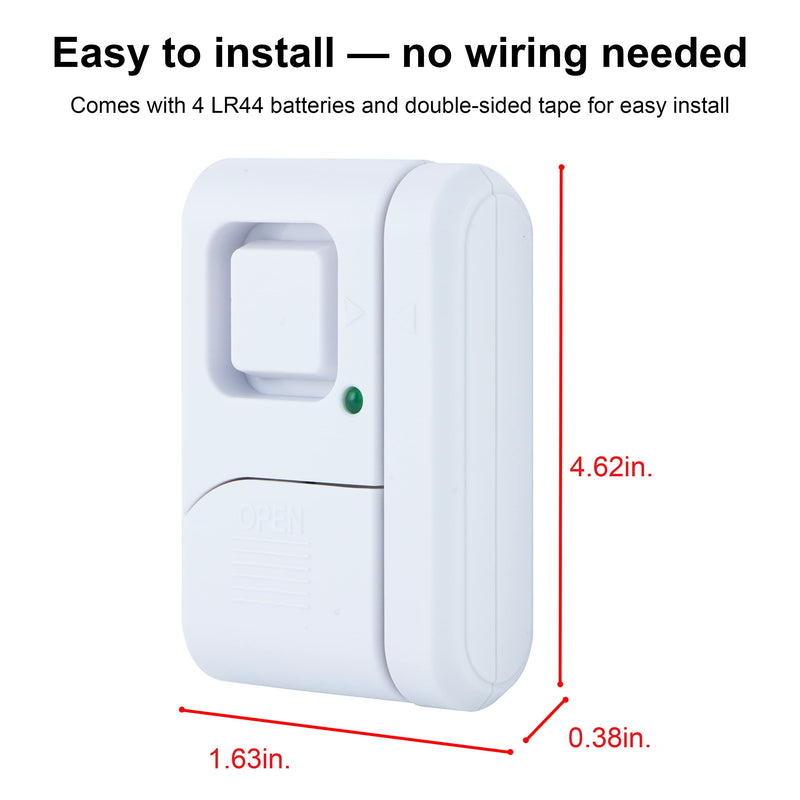 UltraPro Personal Security Window and Door Alarm, 12 Pack, DIY Protection, Burglar Alert, Wireless Chime/Alarm, Easy Installation, Home Security, Ideal for Home, Garage, Apartment, White, 45989