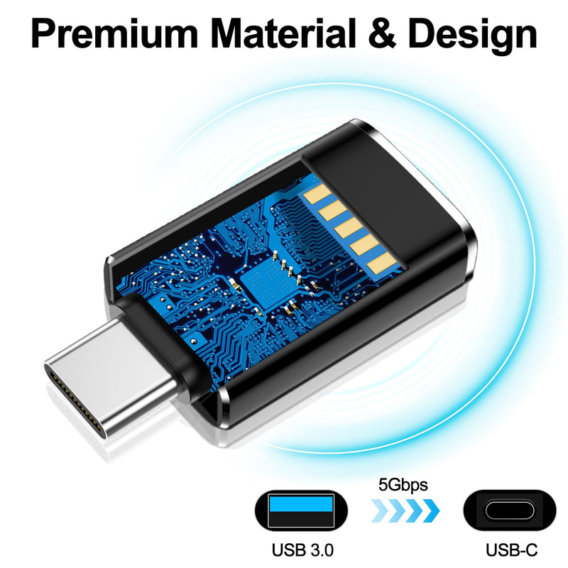[Australia - AusPower] - xiwxi 4 Pack USB to USB C OTG Adapter,[2*Type C Female to A Male Charger Converter]&[2*USB C Male to USB 3.0 Female] forApple Watch Ultra 8 9,iPhone 15 14 13 Pro Max,Samsung S24 S23,iPad Black 