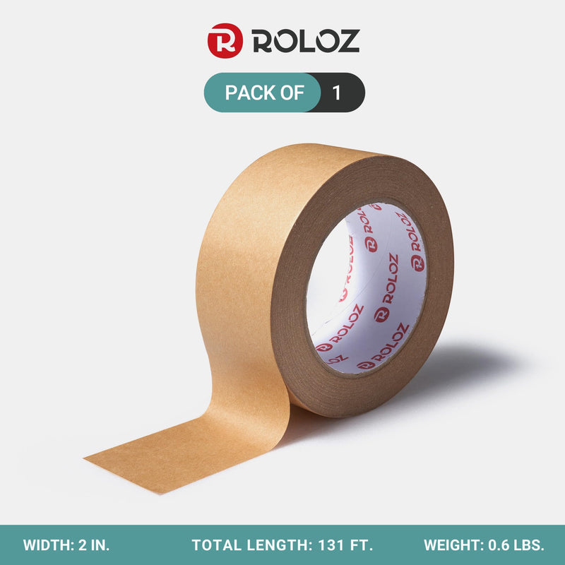 Brown Kraft Paper Packing Tape 1pk 2in x 44 yd – Strong Adhesive, Hand-Tearable, Writable Shipping Tape for Moving Boxes – Ideal for Packing, Mailing, Storage, and Shipping 1-Pack