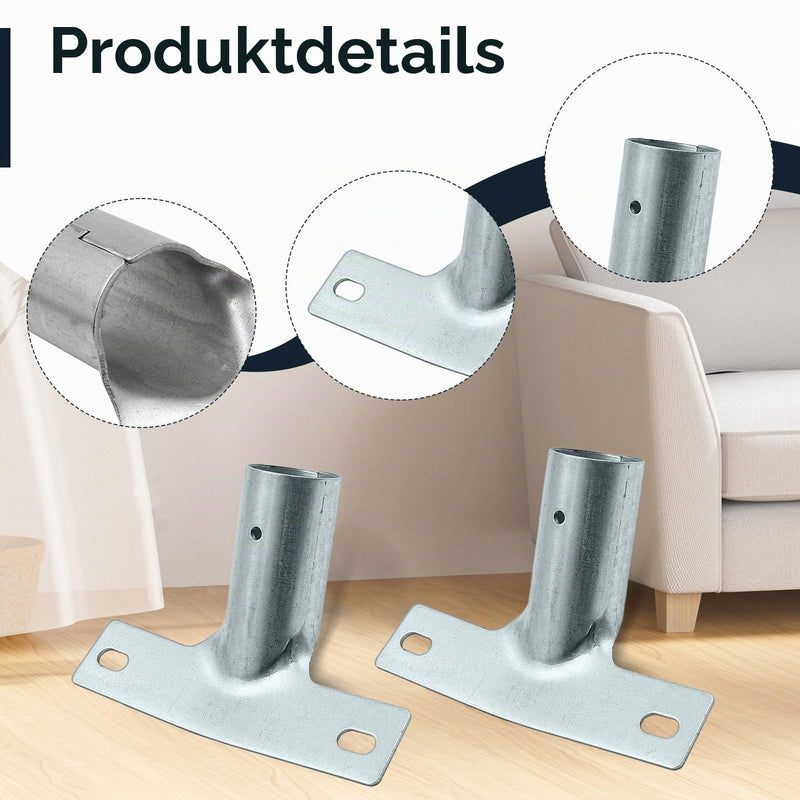 Metal Handle Holder, Set of 4 Broom Handle Holder for Broom Handles up to Diameter 25 mm Broom Handle Holder Set Metal Handle Holder for Broom Handles with Phillips Screwdriver for Telescopic Rod