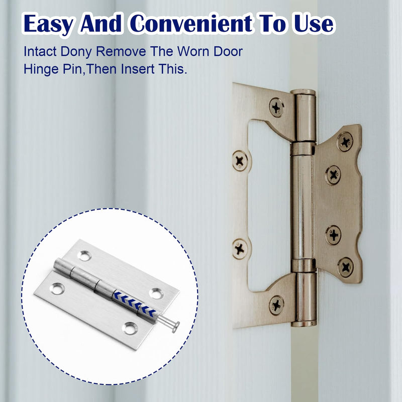 [Australia - AusPower] - 4 Pcs Door Hinge Pins, 3.5 Inches Hinge Mailbox Pin for Interior Door Security Replacement Outlet Stainless Steel Bushing Repair Kit for Repair and Replacement, Silver 