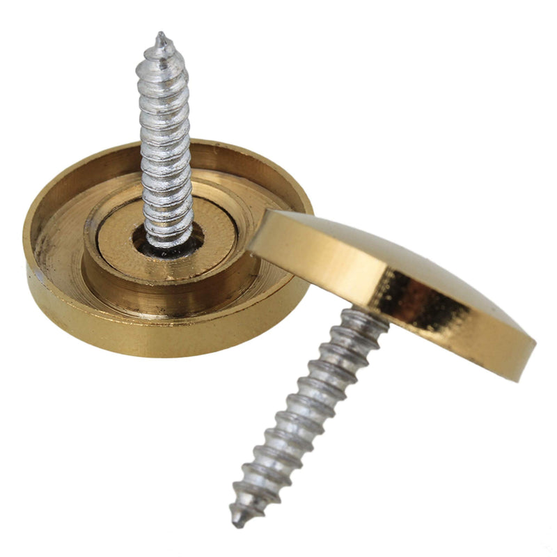 [Australia - AusPower] - RDEXP 20mm Dia Golden Decorative Mirror Table Brass Round Screw Cap Nails Home Decor Wardrobes Furniture Fittings Pack of 8 