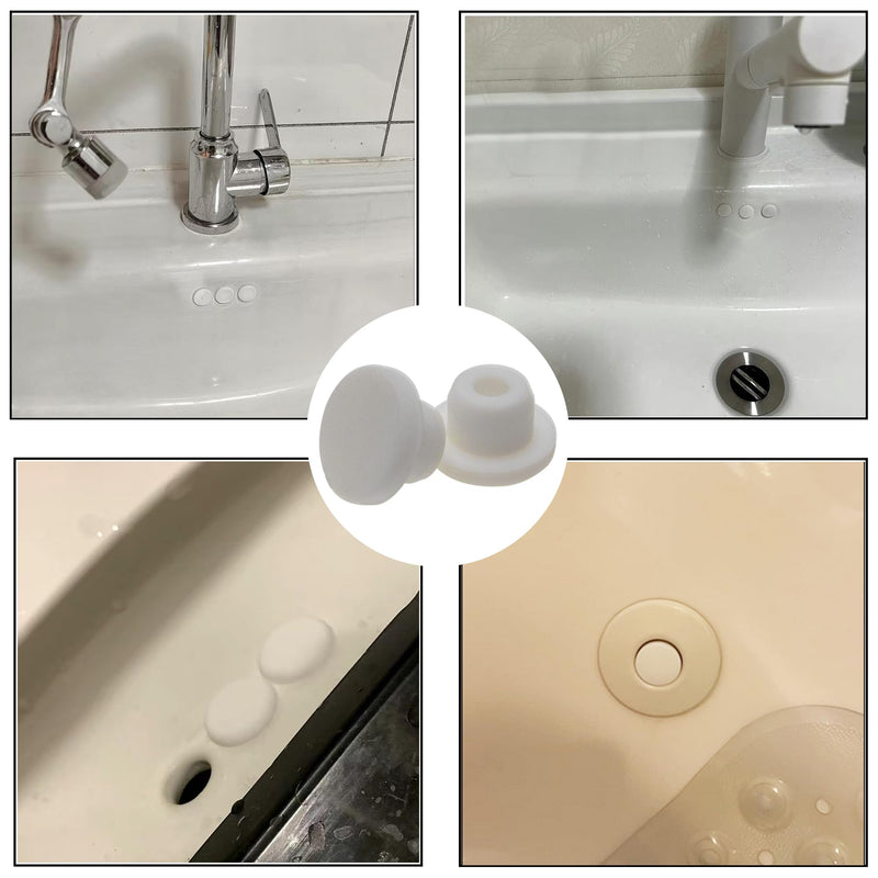 [Australia - AusPower] - 24Pcs Silicone Hole Plug Waterproof Plug Tube Plugs Hole Plug 3 Sizes Fit for 14mm 15mm 16mm Bathtub Hole White 