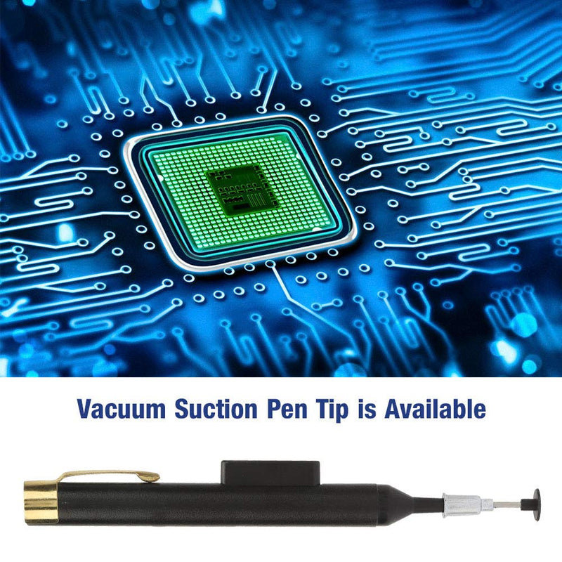 Vacuum Suction Pen LP-200, Soldering Desoldering Pump for IC SMD, Manual Tool with 3 Suction Heads, Suction Sizes 3.2 mm/6.4 mm/9.5 mm