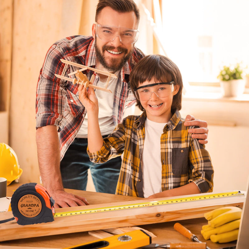 [Australia - AusPower] - Grandpa Father's Dad Gifts, Gifts for PAPA from Daughter Son, Genuine Leather Engraved 25 FT Tape Measure Tool Gifts for Men Grandpa 