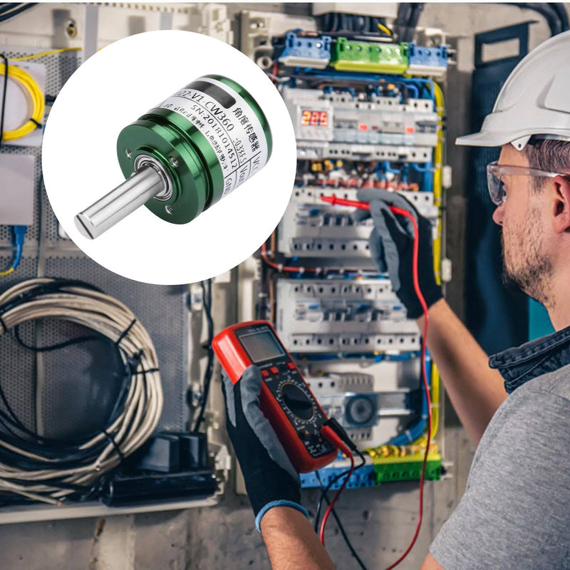 Hall Sensor Resolution, Rotating Hall Angle Sensor 0-360 Degrees 0.088° Resolution Rotation Angle Encoder, 12 Bit Rotatable Hall Sensor 0-5V Analog Output Hall Effect Sensor for Industrial Automation