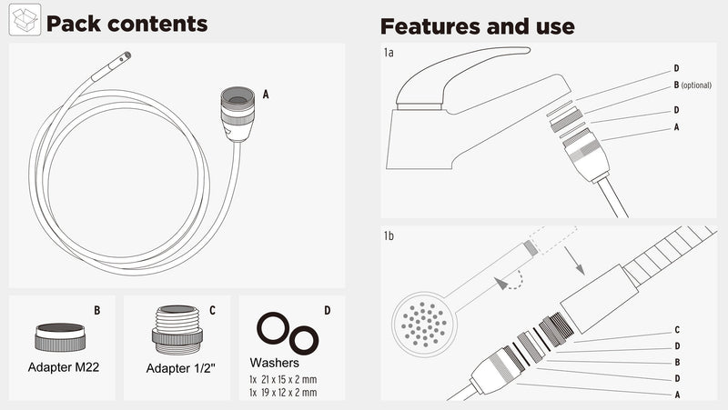 Drain Cleaner, Bathroom Clog Remover, High Pressure Pipe Cleaner, Duct Unblocker, 10ft Hose, Solid Brass Fittings