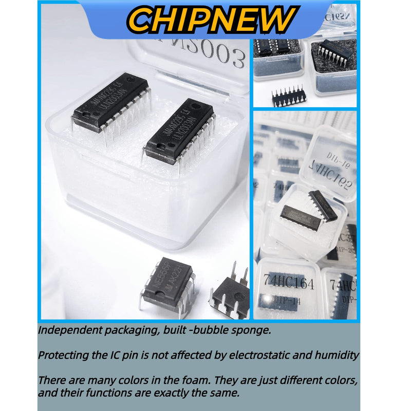 [Australia - AusPower] - Learning +Repair +Collector's Kit 60Pcs 30-in-1 IC Assortment Kit: Logic Gates 74HCXX+CD40XX, 555Timers, LM358 Amplifiers, Transistors & More! with Cushioned Organizer & ESD Protection Gear 0A:XXL Integrated Learning Suite 