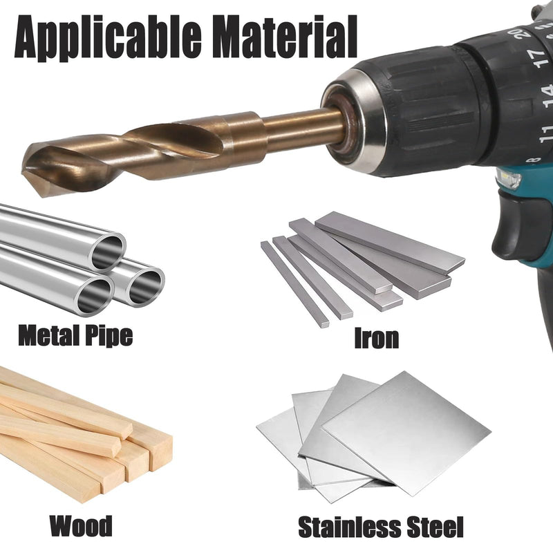 1-1/2'' Twist Drill Bit, HSS M2 Quick Change Jobber Drill Bit with 1/2'' Round Shank, 118 Degree Split Point, Ideal for Steel, Copper, Aluminum, Zinc Alloy, Wood and Plastic 1-1/2''