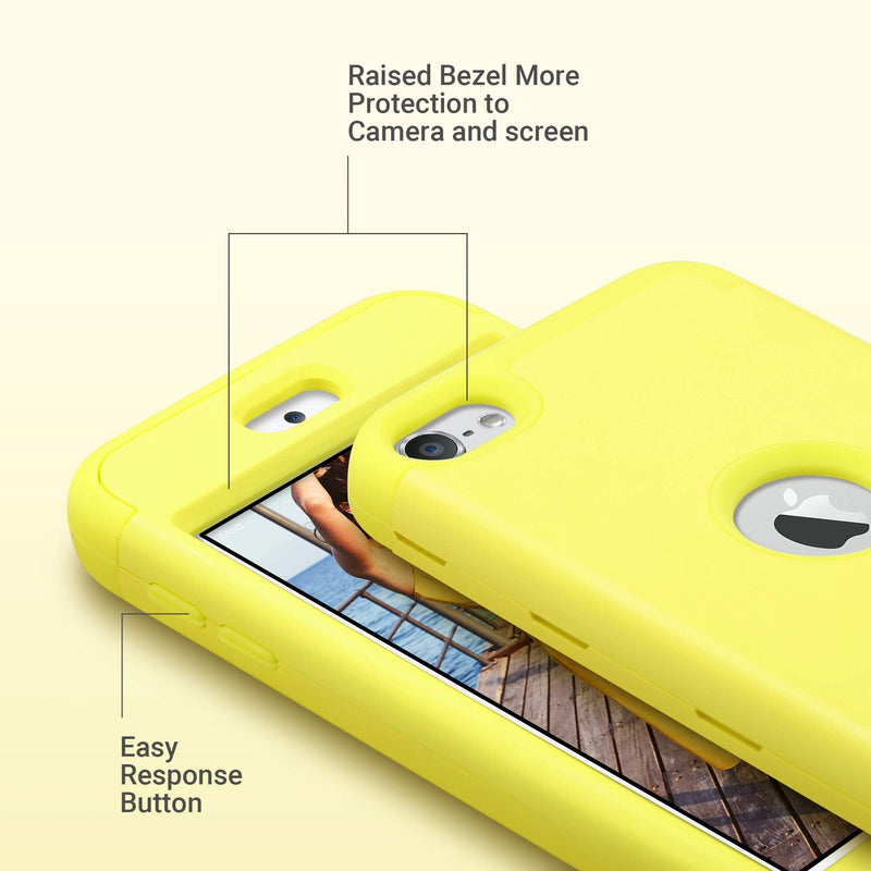 [Australia - AusPower] - ULAK iPod Touch 7 Case, iPod Touch Case 6th Generation, iPod 5 Case, Heavy Duty High Impact Shockproof Protective Cover for Apple iPod Touch 5th/6th/7th Generation (Latest Model), Yellow 