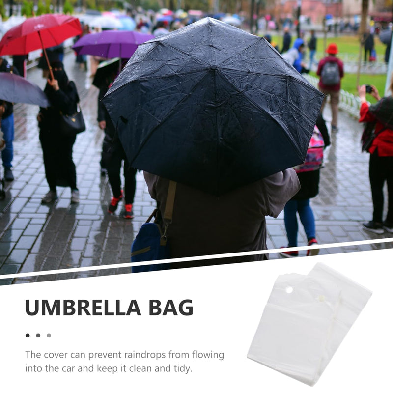 Operitacx Pack of 100 Umbrella Bags, Disposable Umbrella Covers, Made of Plastic Film, Waterproof Umbrella Cover for Wet Umbrellas, Practical Storage for Car, Bus and Subway