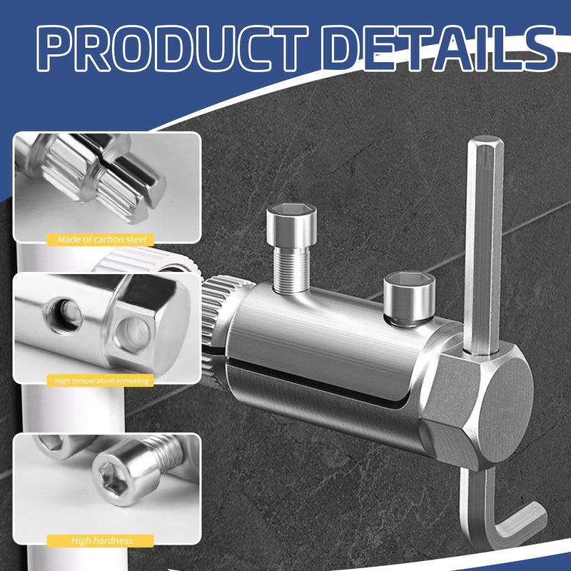 Screw Extractor, Screw Extractor for Removing Pipe Breakage Screws, Left Extractor for Repairing Pipe Thread Connections, Screw Remover Adjustable, Suitable for 1/4, 1/6 and 1 Inch Pipe