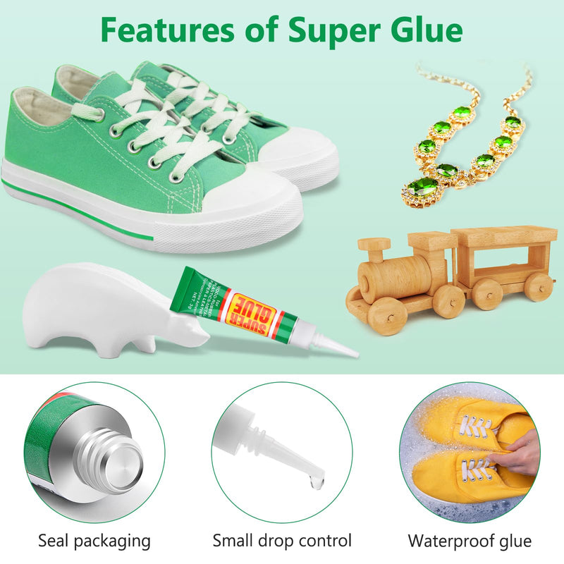 [Australia - AusPower] - 24 X 3g Super Glue Clear, Strong Adhesive Superglue Crazy Fast Drying Cyanoacrylate Glue Tubes with Cap for Shoe Repair, Plastic, Rhinestone Jewelry, Metal, DIY Crafts (Waterproof & Individual) 24 X 3g ?Update 