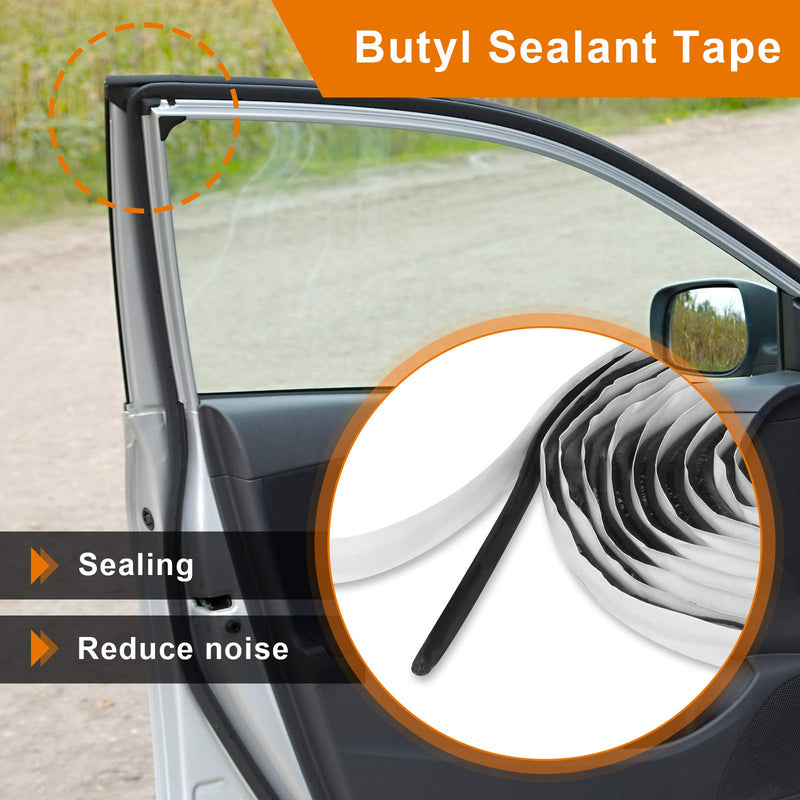 Coitak Butyl Sealant Putty Tape, Diameter 3/8" x 13 Feet Extra Thick Rubber Sealant for Leak Proof RV Repair Window Glass Boat Sealing Patching