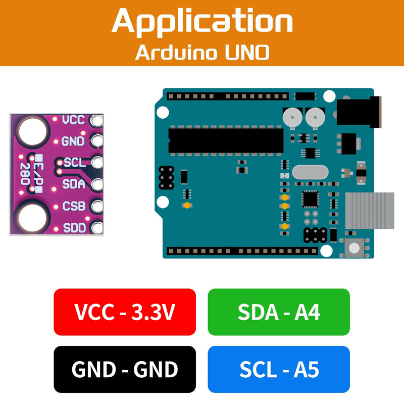 [Australia - AusPower] - 4pcs BME280 3.3V Sensor Module GY-BME280-3.3 Atmospheric Pressure Sensor Temperature Humidity Sensor I2C Interface Compatible with Arduino 