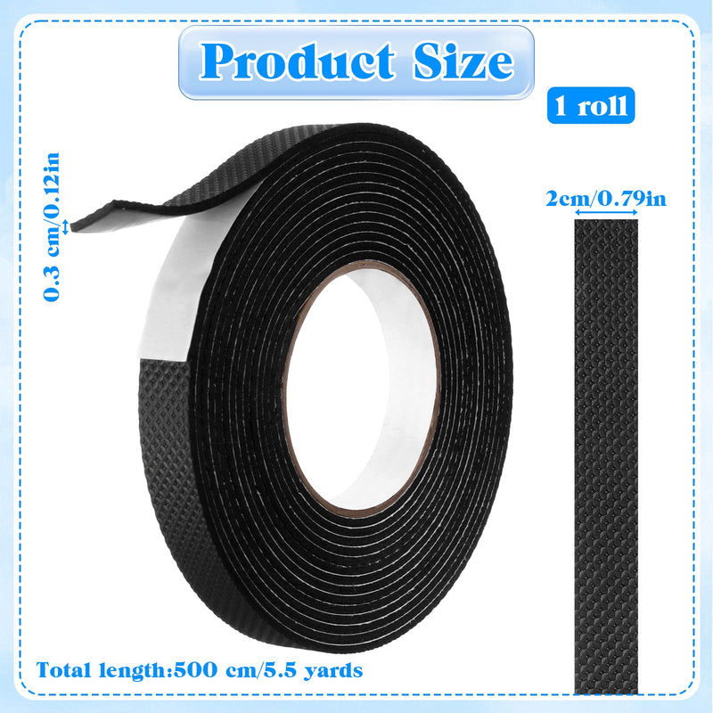 1 Rolls Rubber Grip Tape, 0.8In x 16Ft Ultra Strong Waterproof Anti Slip Tape, Non Slip Step Strips Tapes, Making Handles or Contact Surfaces Safer with Enhanced Grip and Comfort (Black)