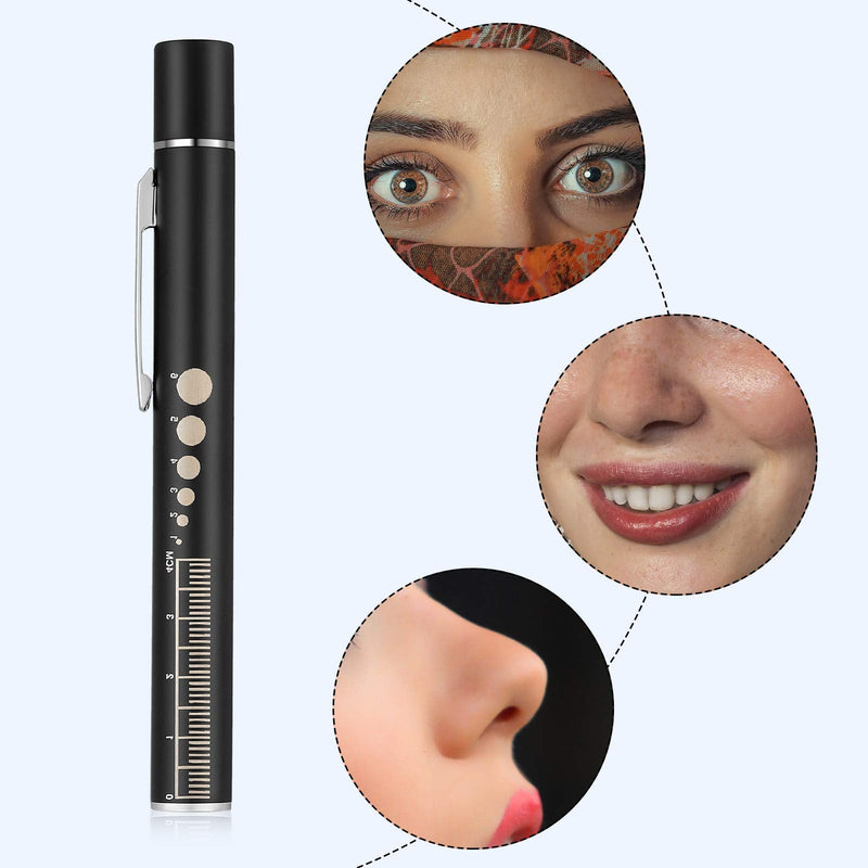 [Australia - AusPower] - Honoson Pen Light, Reusable LED Penlight for Students Doctors Nurses with 2 Light LED Sources, USB Rechargeable, Extra Warm Light Bulb, Pocket Clip (Black, Silver,2 Pieces) Black, Silver 