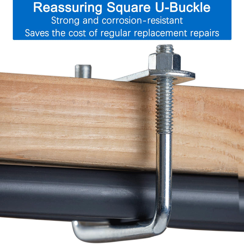 [Australia - AusPower] - 2" W x 4.33“ L Stainless Steel Square Bend U Bolts with Nuts and Frame Plate for Automobiles Trailer, Ski Boat, or Sailboat Trailer Square U-Bolt ?M10 x 50mm x 120mm? 