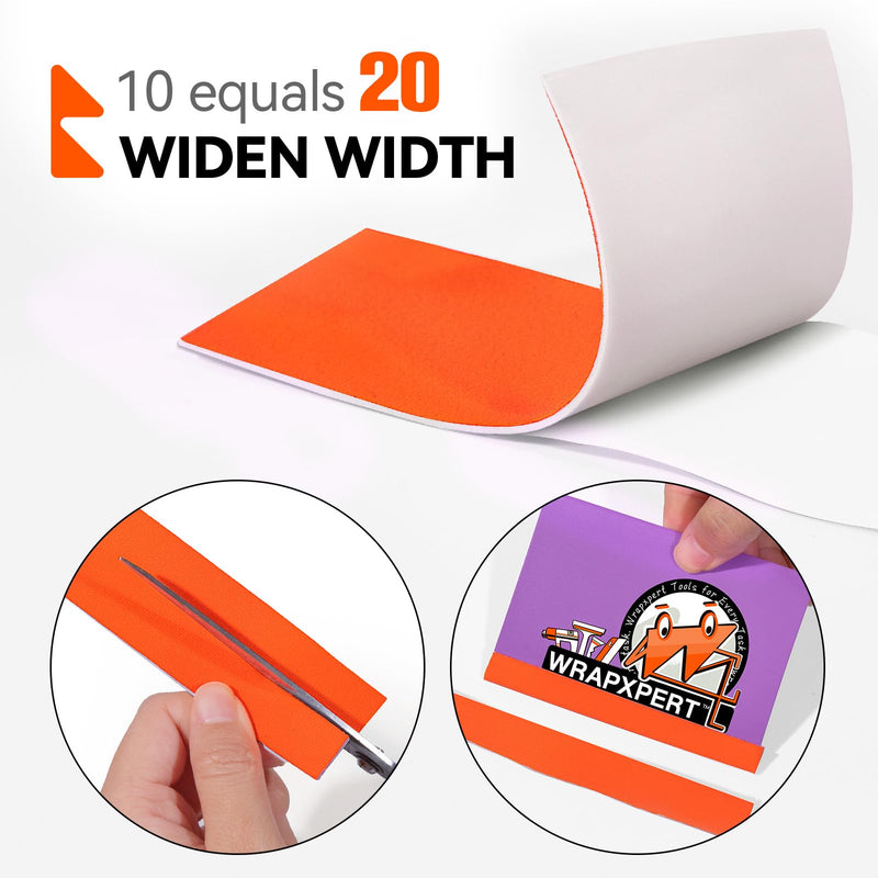 WRAPXPERT Squeegee Felts,Orange Felt Tape with Adhesive Backing Fit 4-inchs,Vinyl Squeegee Buffer for Window Tint Kit,PPF Applications,Vinyl Wrap Tools 10 PCS Basic