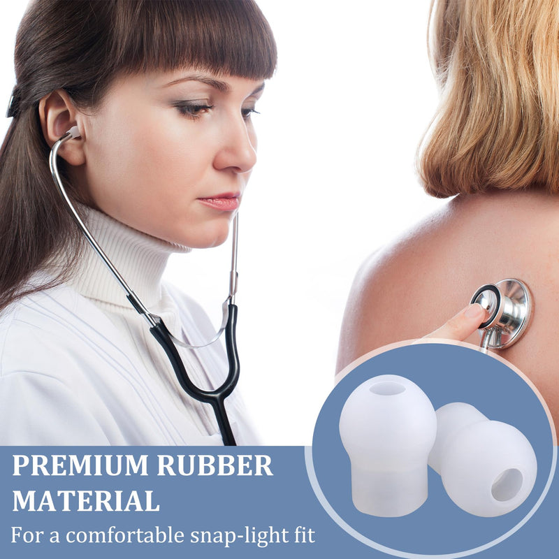 [Australia - AusPower] - 6pcs Stethoscope Ear Tips Replacement, Silicone Stethoscope Ear Pieces, Pliable Noise Reduction Earplugs Soft-Sealing Earbuds for Doctors, Compatible with MDF, ADC -White 