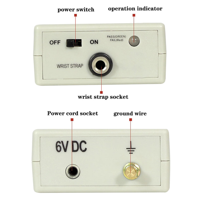 [Australia - AusPower] - ESD 518-1 Anti-Static Wrist Strap Online Monitor, Anti Static Wristband On-line Real Time Monitoring Tester 