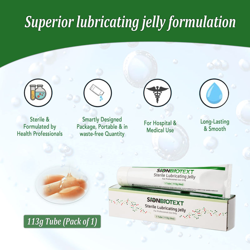 [Australia - AusPower] - Sterile lube Water Based Gel Lubricating Jelly Smooth Consistency - lube Water Lubricant 113g Tube 4 Fl Oz (Pack of 1) 