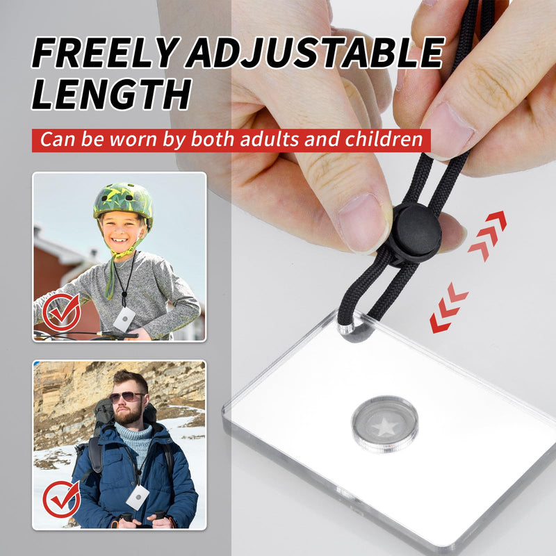 [Australia - AusPower] - Signal Mirror Survival Reflective Mirror, Limcox Survival Reflective Mirror Lanyard Compass Whistle Outdoor Emergency Rescue Reflective Signal Star Flash Tool PFD Rescue Mirror 2 Pack 